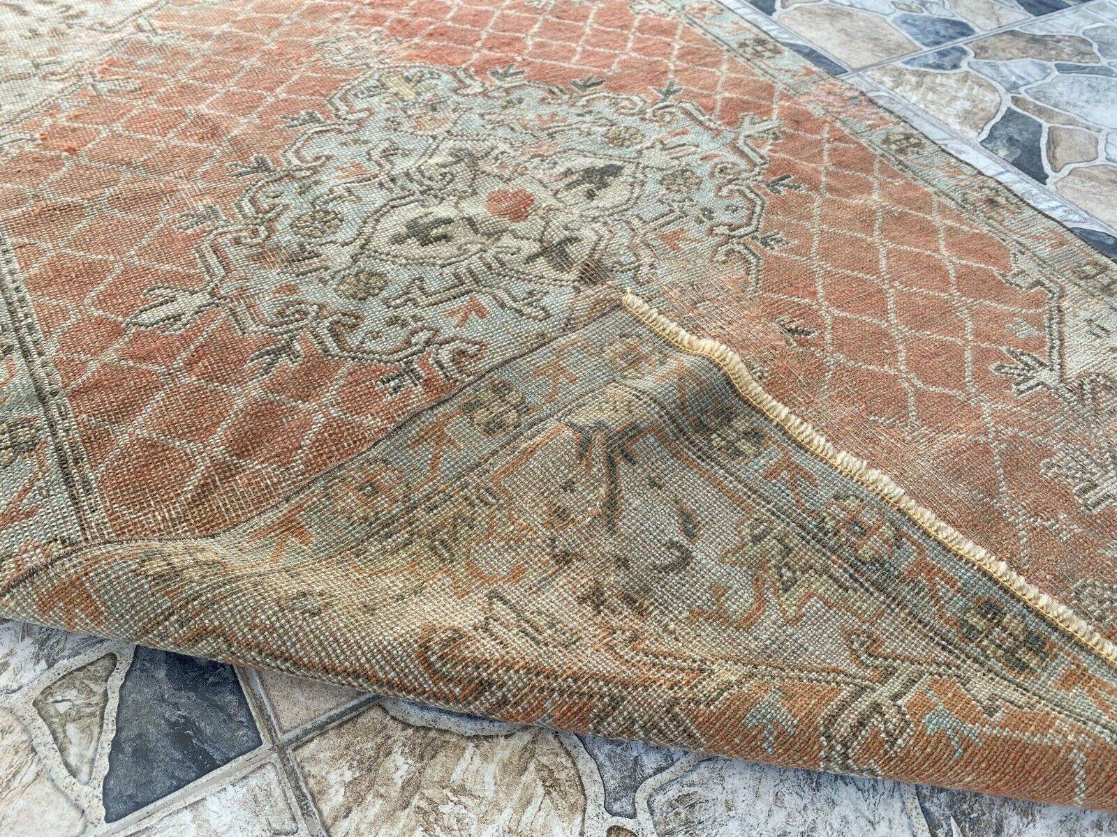 Vintage Turkish Oushak Rug | Anatolian Antique Brown Hand-Knotted Wool Area Rug