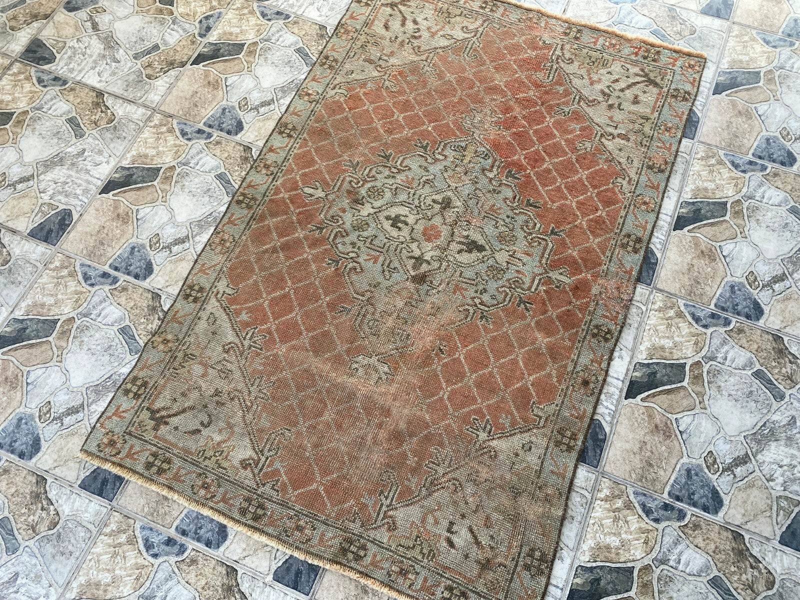 Vintage Turkish Oushak Rug | Anatolian Antique Brown Hand-Knotted Wool Area Rug