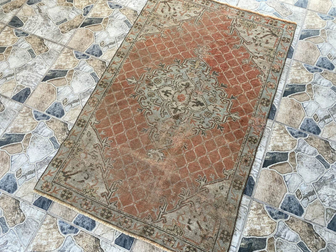 Vintage Turkish Oushak Rug | Anatolian Antique Brown Hand-Knotted Wool Area Rug