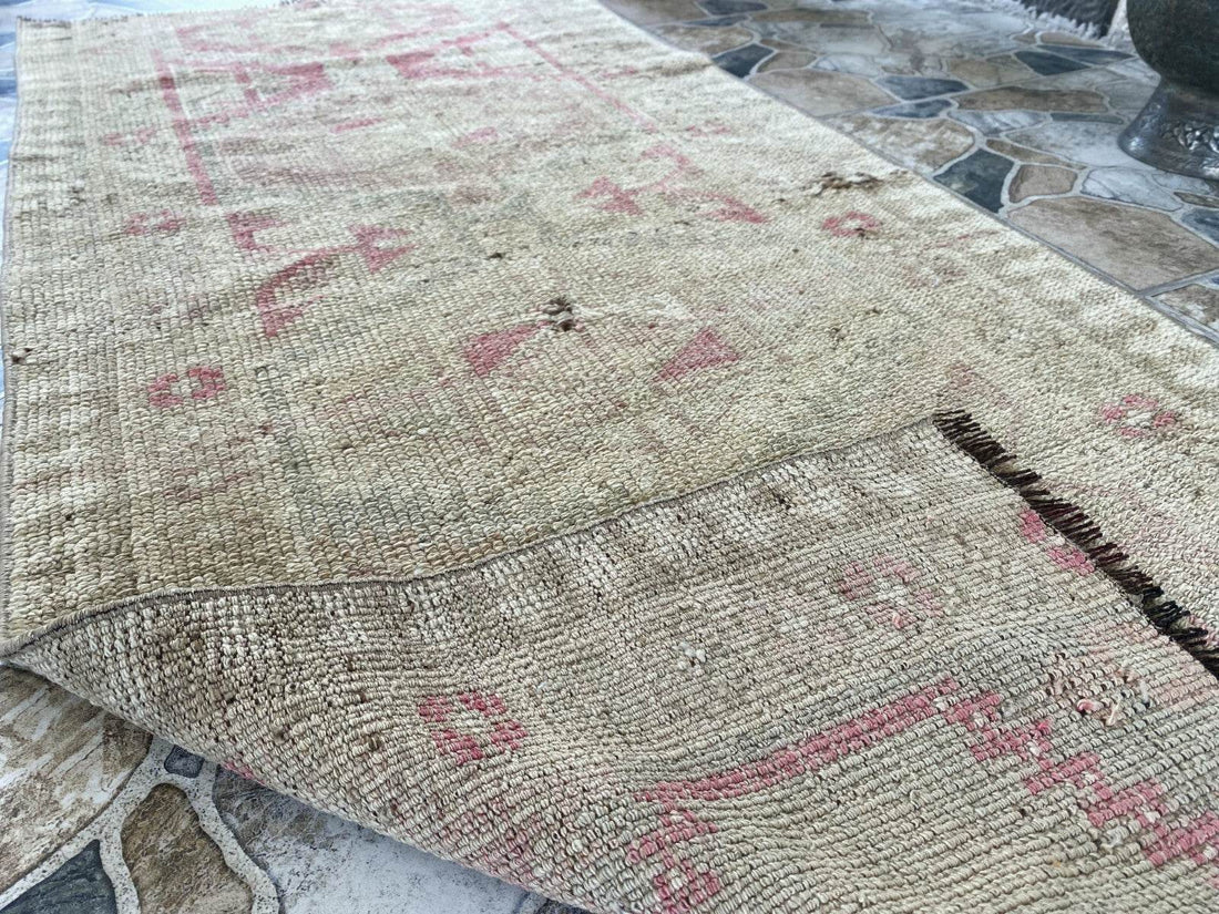 Vintage Rug | Wool Runner Antique Farmhouse Anatolian Handmade Turkish Rug 2x6ft