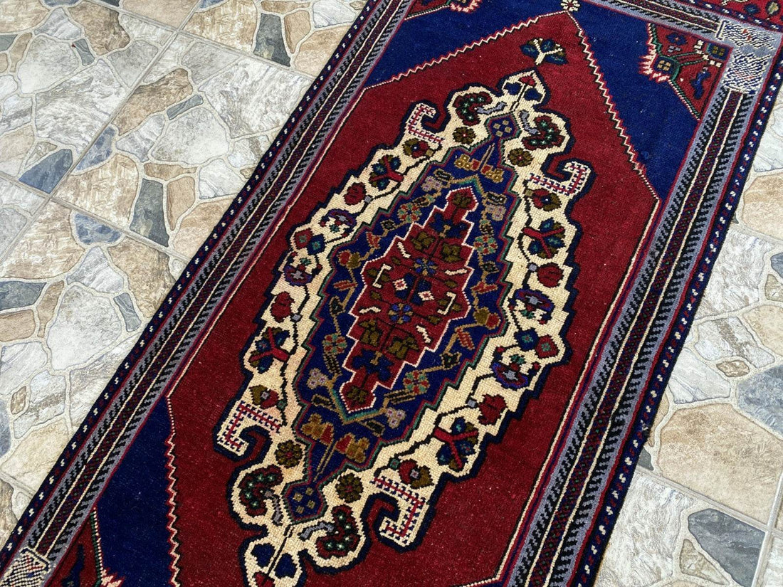 Vintage Turkish Runner Rug | 2.7 x 7.5 ft Hand-Knotted Wool Antique Hallway Rug