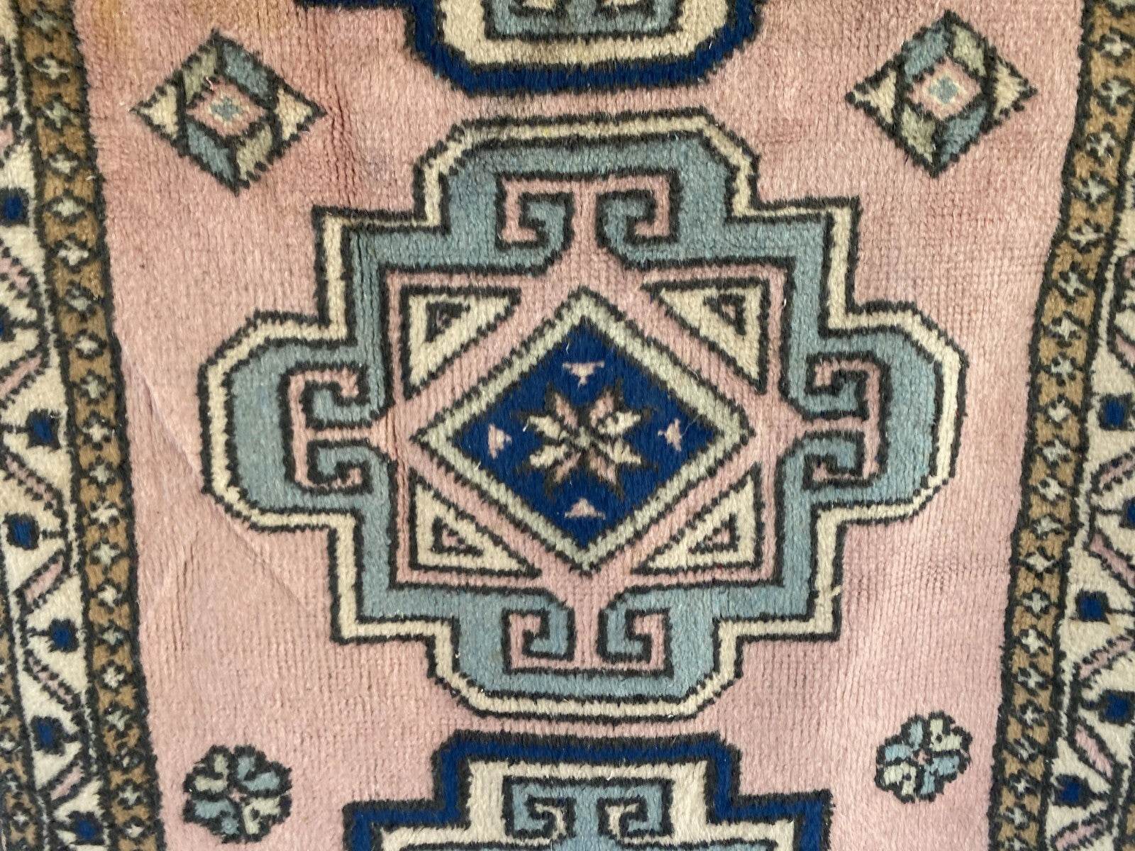 Vintage Rug | Farmhouse Antique Wool Anatolian Runner Handmade Turkish 2.7x6.3ft