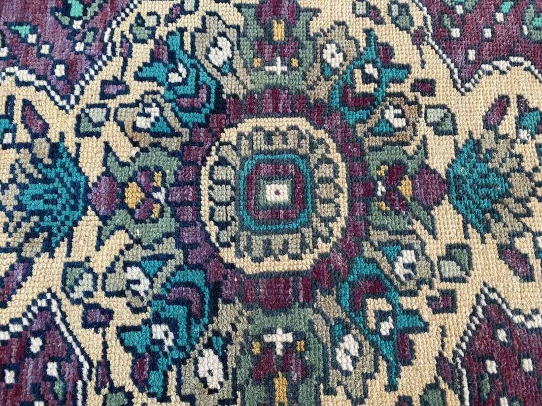 Handmade Turkish Vintage Rug | 1960s Tribal Wool Farmhouse Antique Runner Carpet