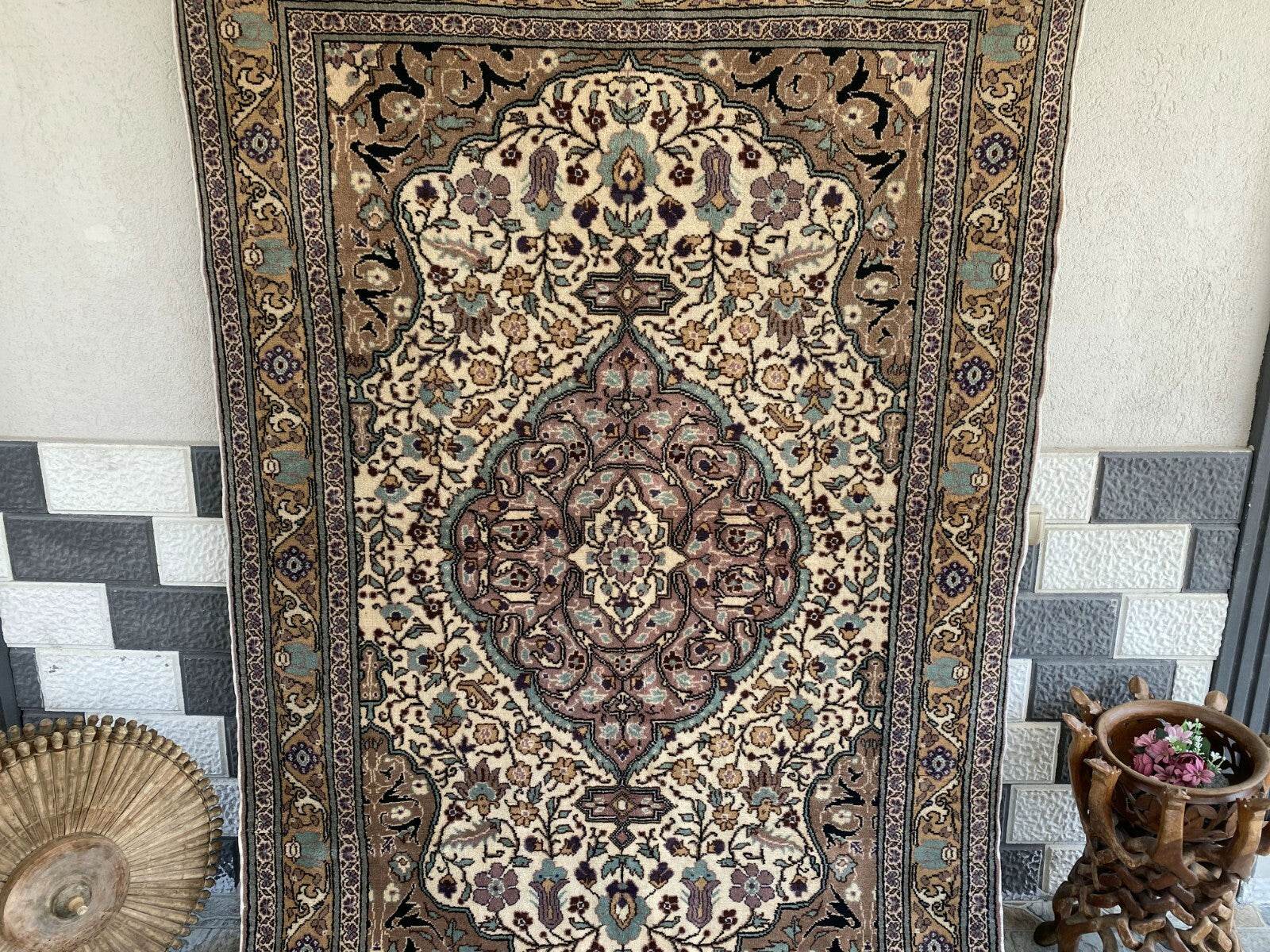 Pre 1980’s ANTIQUE ANATOLIAN TURKISH VINTAGE AREA RUG - GEOMETRIC TRIBAL KAYSERI