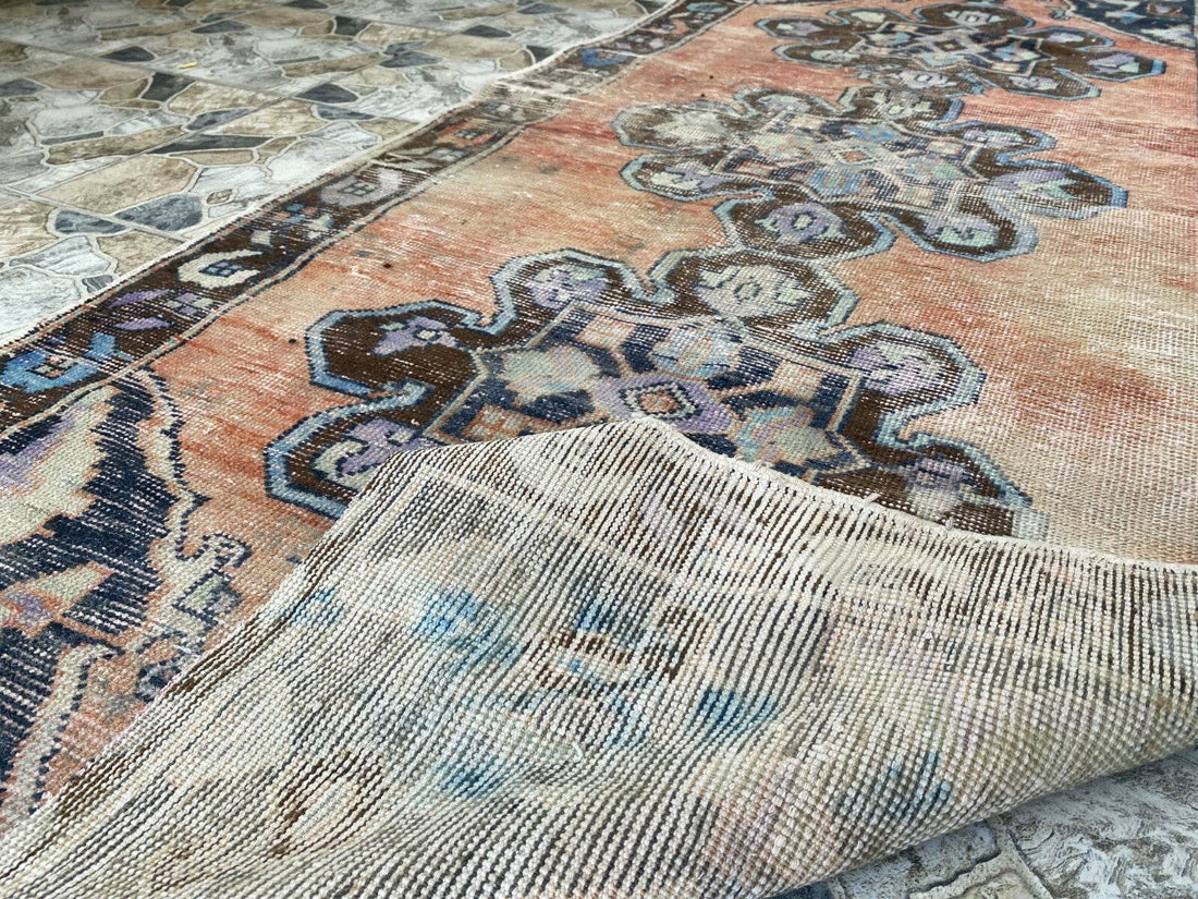 Vintage Anatolian Runner Rug | 3.7 x 9 ft | Hand-Knotted Rug Wool Hallway Carpet