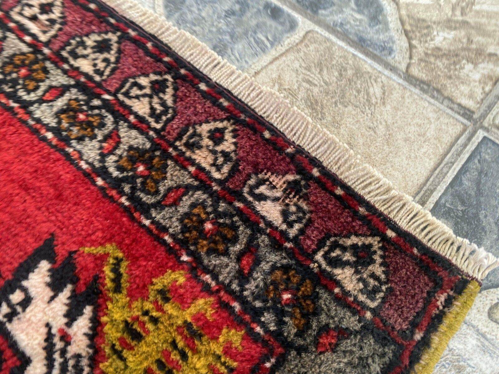 Vintage Rug | AntiqueWool Farmhouse Anatolian Handmade Turkish Small 1.7x3.5ft