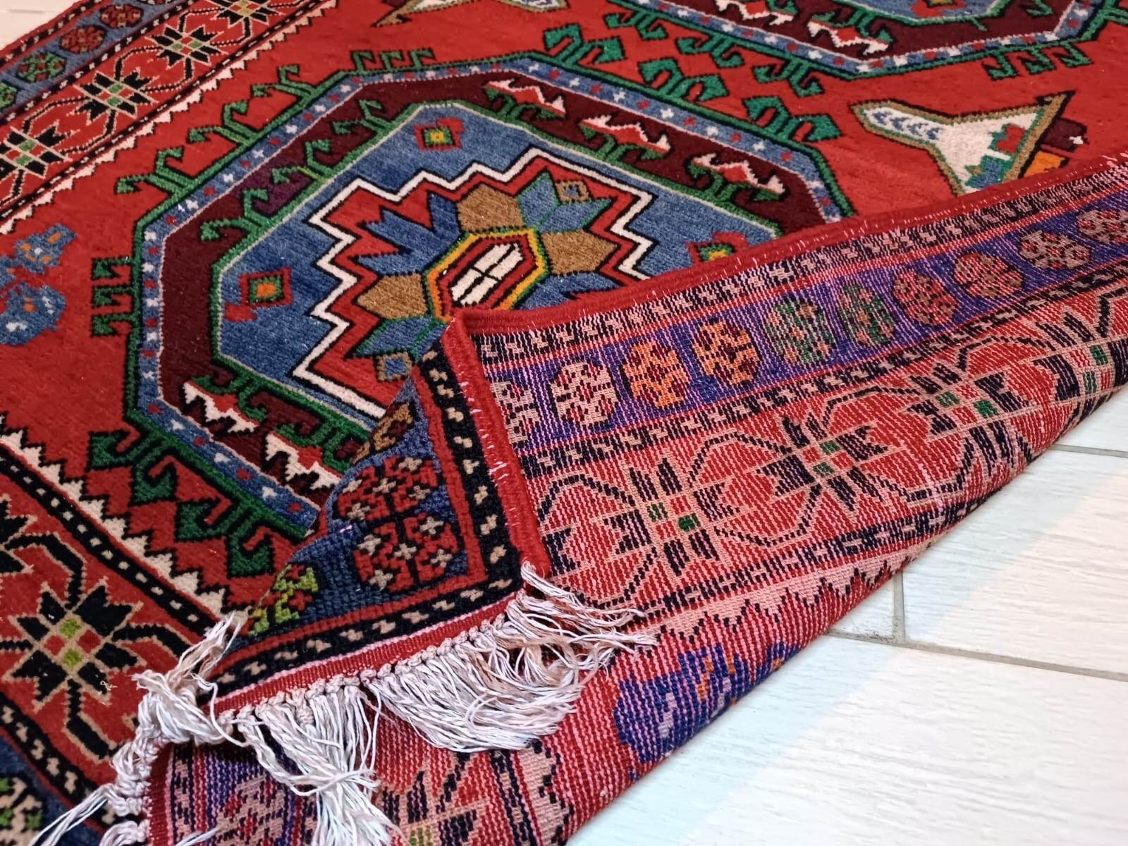 Vintage Caucasian Rug | 4.43 x 7.74 ft | Tribal Handmade Wool Farmhouse Carpet