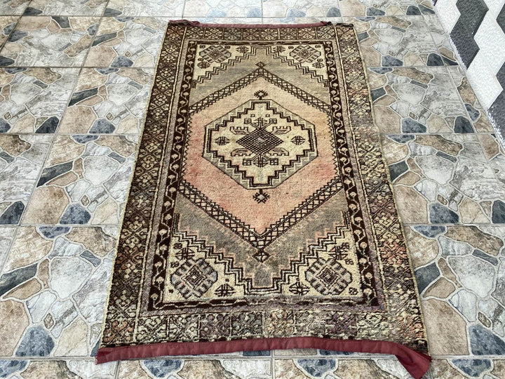 Vintage Turkish Oushak Rug | Anatolian Antique Tribal Hand-Knotted Wool Carpet