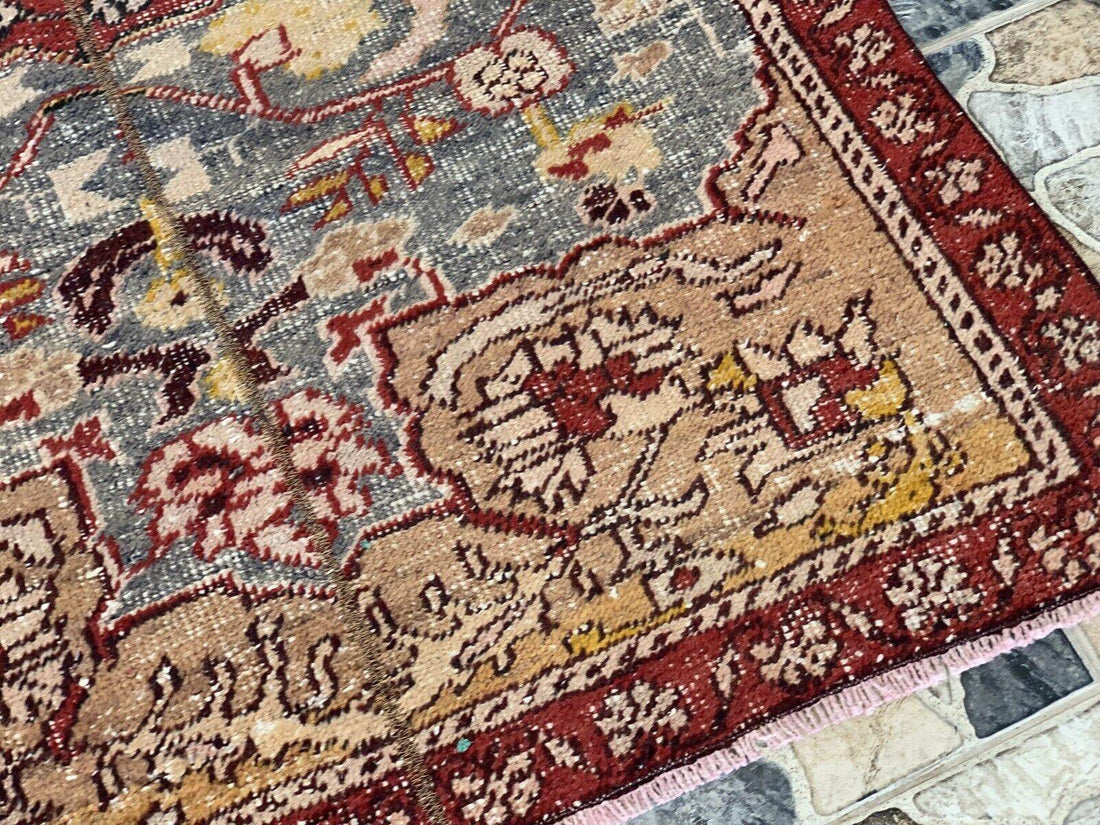 Vintage Armenian Tribal Rug | 3x6 ft | Antique Kurdish Wool Handmade Area Rug