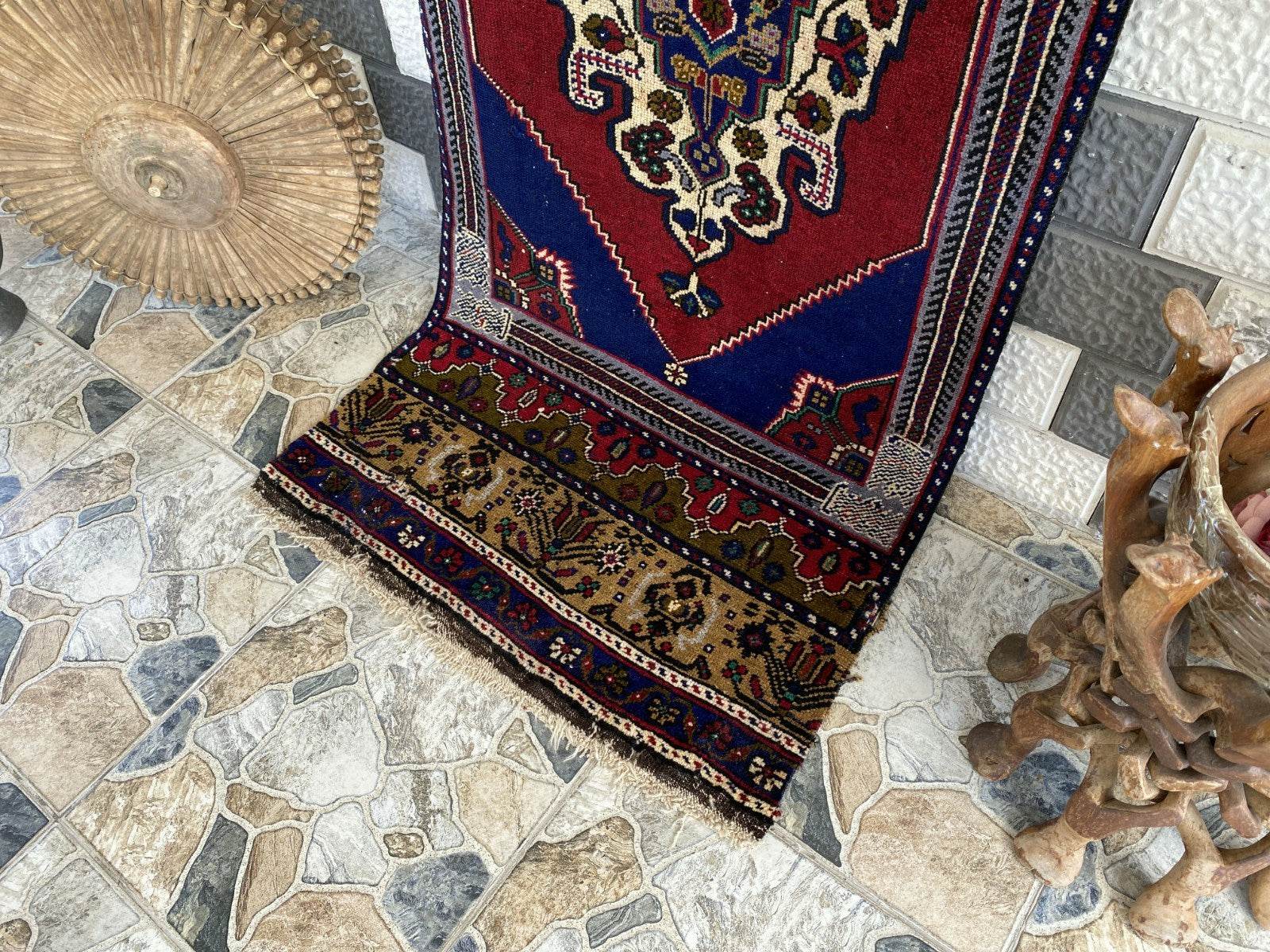 Vintage Turkish Runner Rug | 2.7 x 7.5 ft Hand-Knotted Wool Antique Hallway Rug