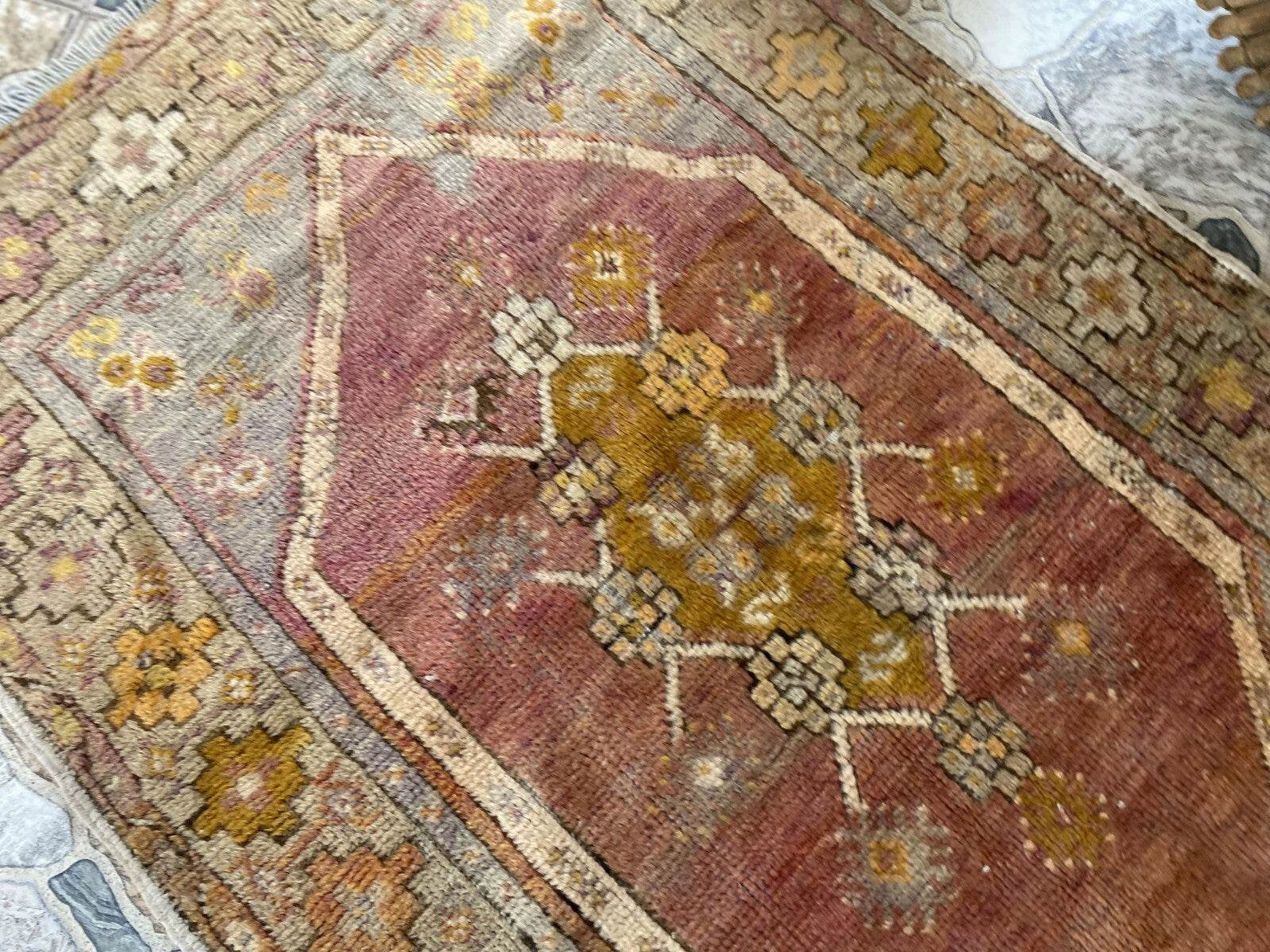 Vintage Turkish Anatolian Rug | 2.6 x 4 ft | Hand-Knotted Wool Rustic Farmhouse