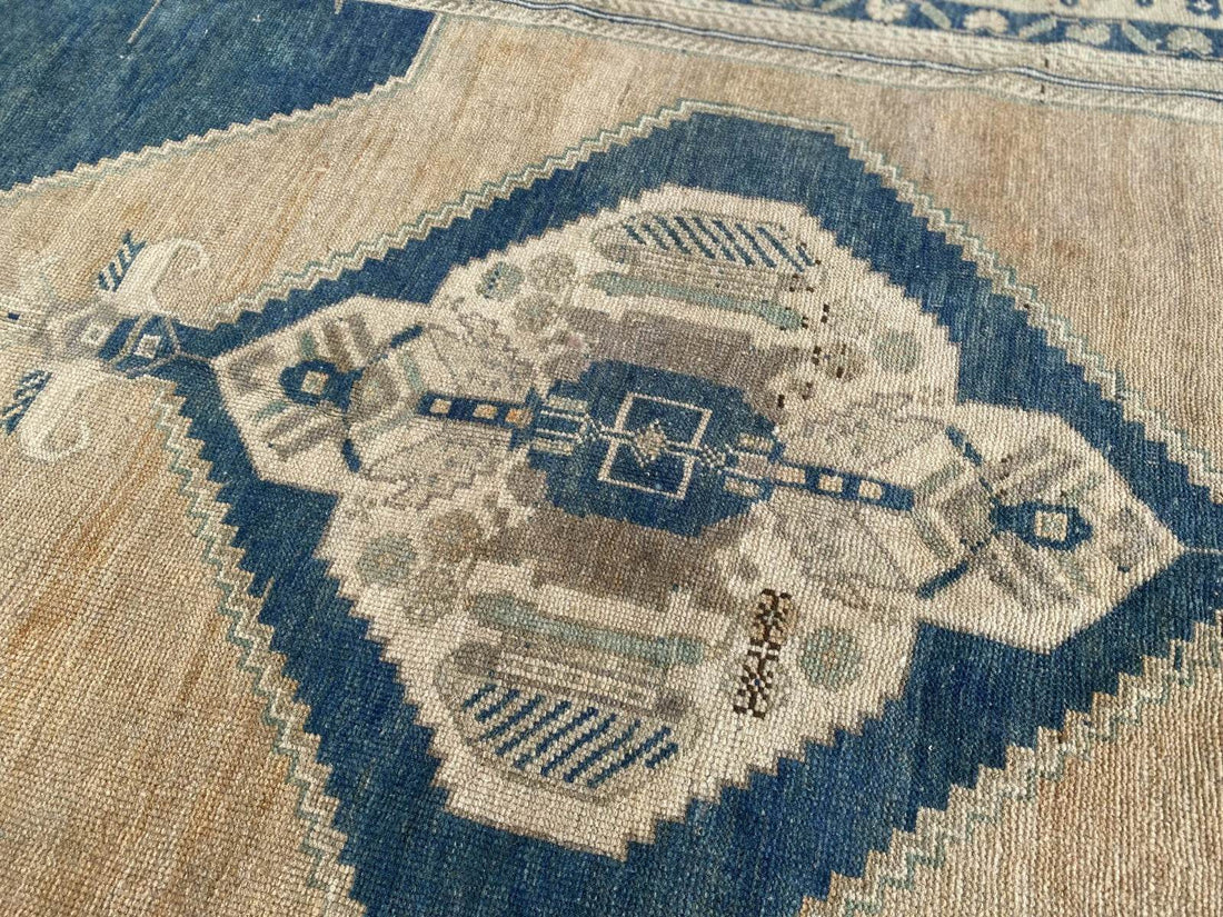 Vintage Turkish Rug | Farmhouse Handmade Wool Farmhouse Carpet Antique 5x11 ft