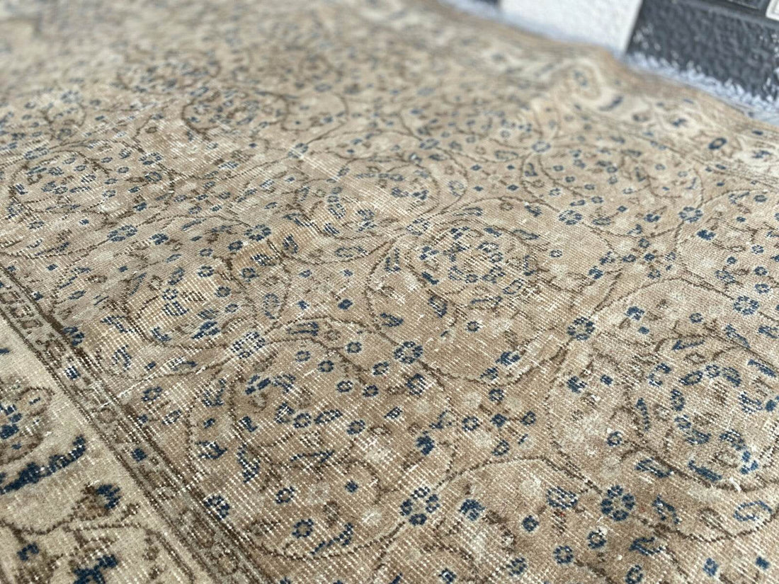 Vintage Turkish Rug | Anatolian Antique Wool Farmhouse Handmade Carpet 3.7x6.6ft