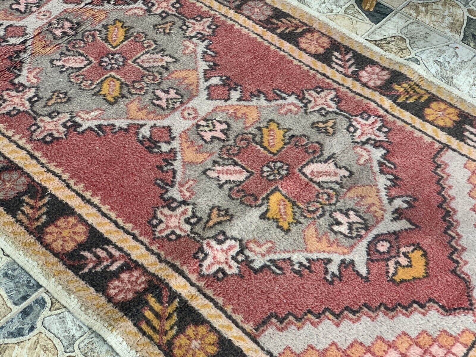 Vintage Turkish Rug | Tribal Handmade Wool Farmhouse Antique Carpet 3.2x 9.1 ft