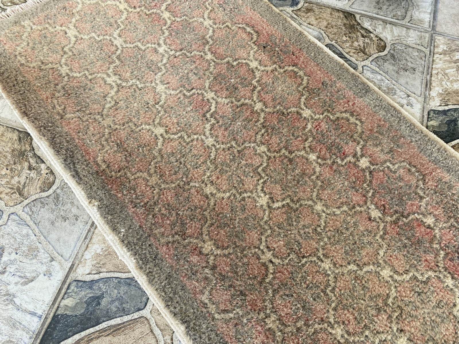 Vintage Hand-knotted Rug | Tribal Wool Farmhouse Antique 1980s Turkish Small Rug