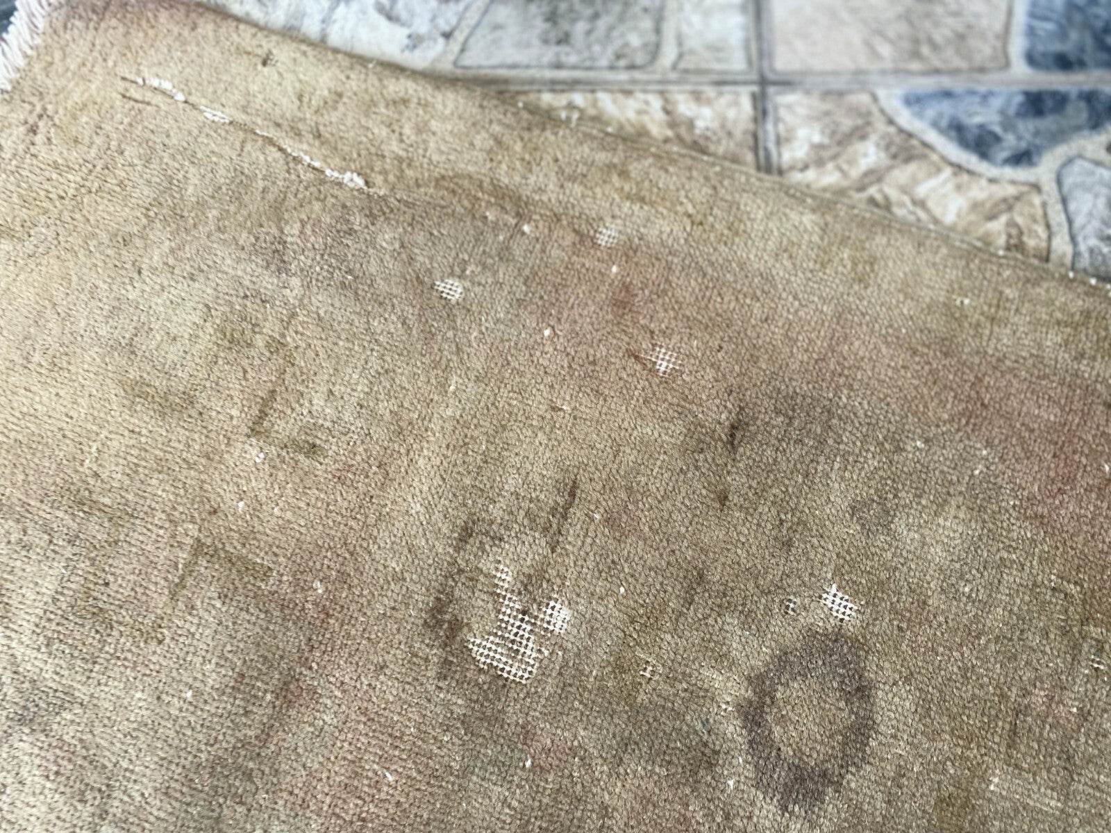 Faded Vintage Turkish Rug | 1960s Anatolian Handmade Wool | Neutral Earth Tones