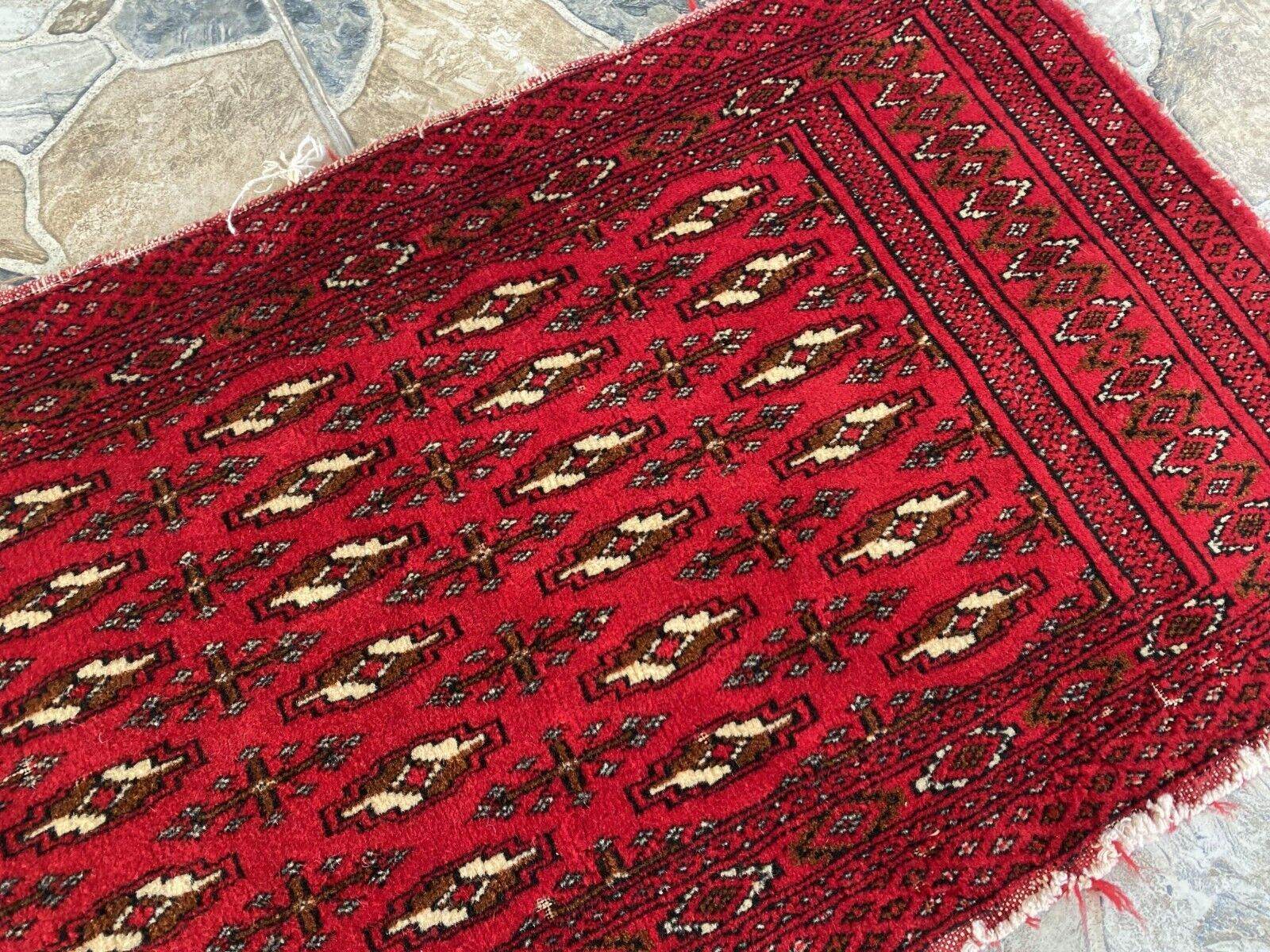 Vintage Afghan Rug - Wool Handmade Bohemian Distressed Farmhouse Small Rug 2x3