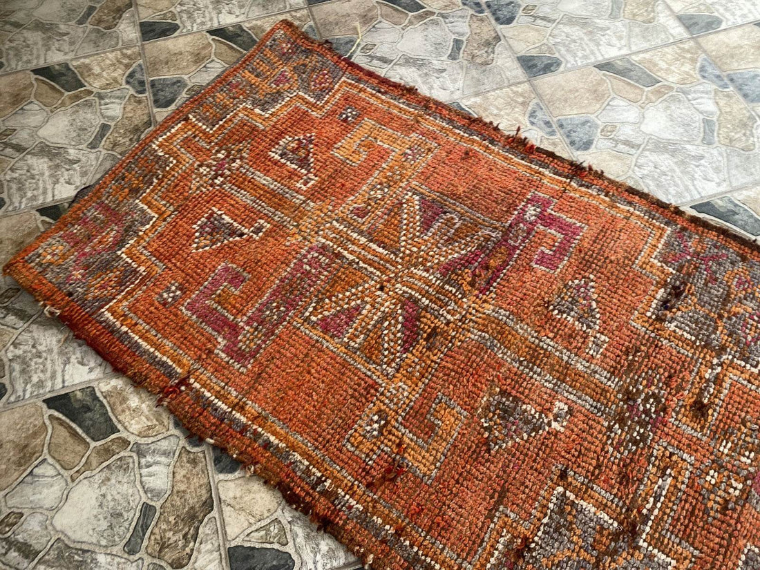 Vintage Kurdish Rug | Tribal Hand-knotted Wool Farmhouse Herki Antique 3 x 11 ft