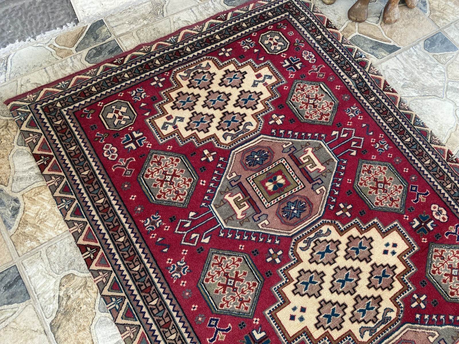 Vintage Turkish Oushak Rug | 3x5.1 ft | Wool Antique Tribal Handmade Area Rug