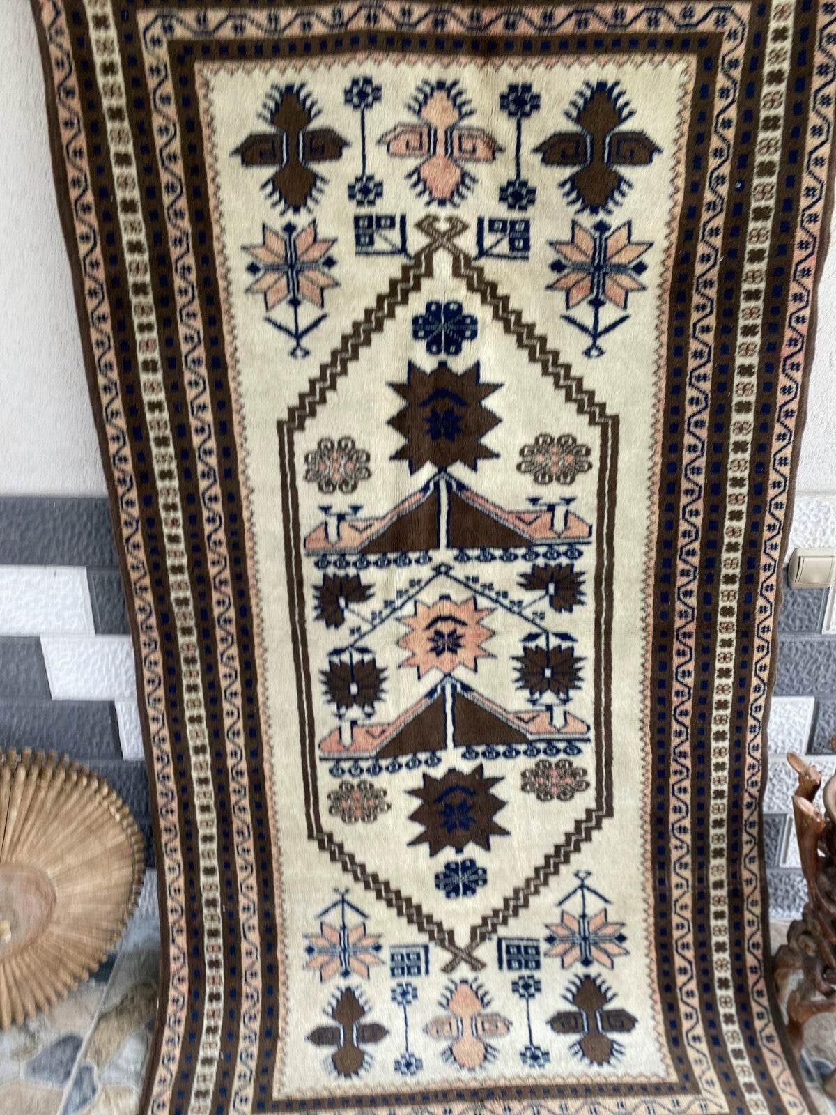 Vintage Turkish Oushak Rug, 4 x 7 ft Handmade Wool Antique Tribal Area Rug