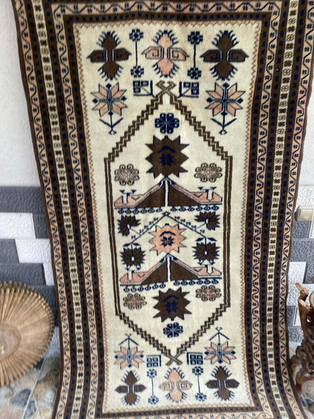 Vintage Turkish Oushak Rug, 4 x 7 ft Handmade Wool Antique Tribal Area Rug