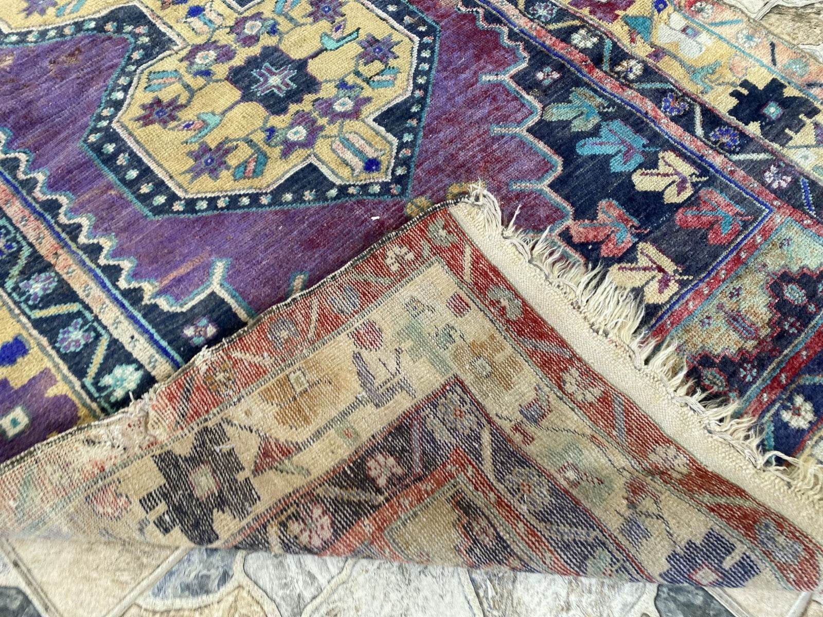 Vintage Turkish Anatolian Rug | 3.9 x 7.1 ft | Hand-Knotted Rug Wool Area Carpet