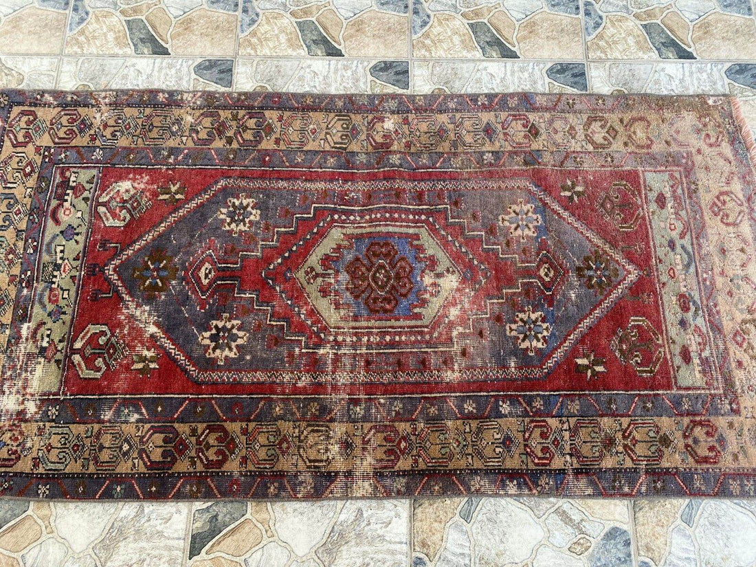 Vintage Turkish Oushak Rug | Antique Tribal Handmade Wool Farmhouse 3 x 6 ft