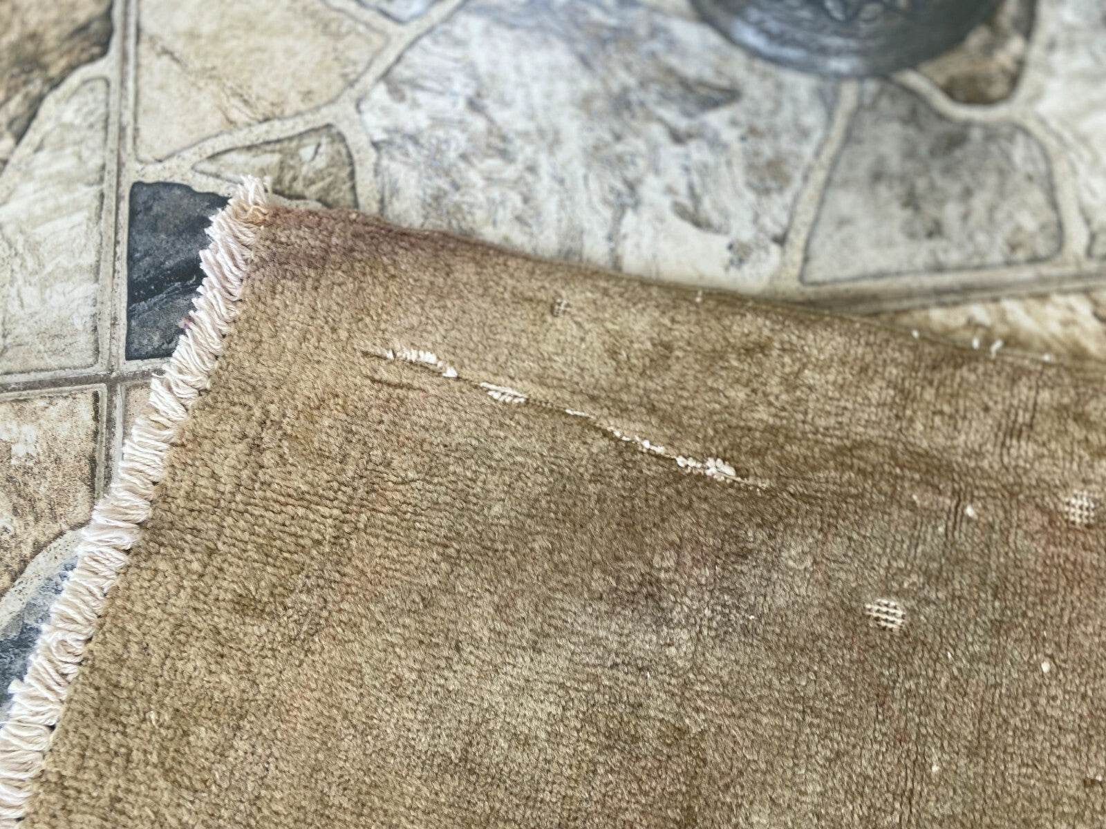 Faded Vintage Turkish Rug | 1960s Anatolian Handmade Wool | Neutral Earth Tones