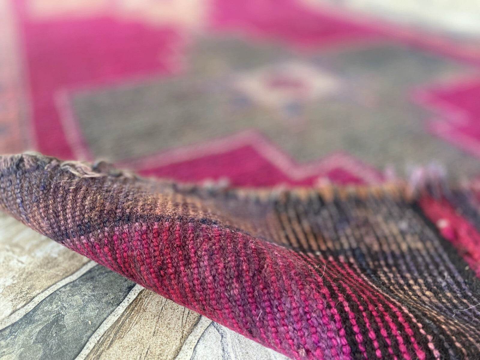 Kurdish Vintage Rug | Handmade Wool 1960s Farmhouse Tribal Antique Runner Carpet