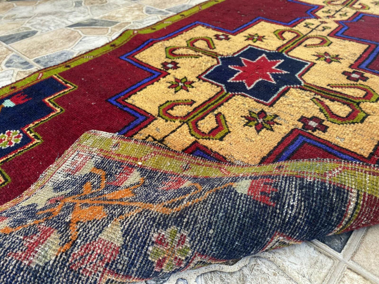 Vintage Anatolian Oushak Runner Rug | 2.6 x 9.3 ft Hand-Knotted Wool Tribal Rug