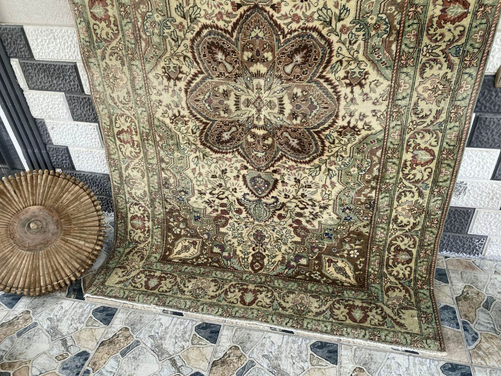 Vintage Turkish Rug,Geometric Farmhouse Antique Anatolian Village Rug 4.8x7.2 Ft