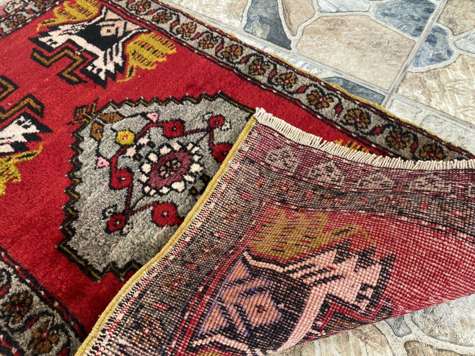 Vintage Rug | AntiqueWool Farmhouse Anatolian Handmade Turkish Small 1.7x3.5ft