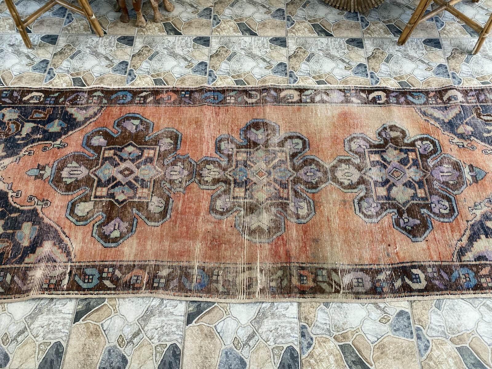 Vintage Anatolian Runner Rug | 3.7 x 9 ft | Hand-Knotted Rug Wool Hallway Carpet