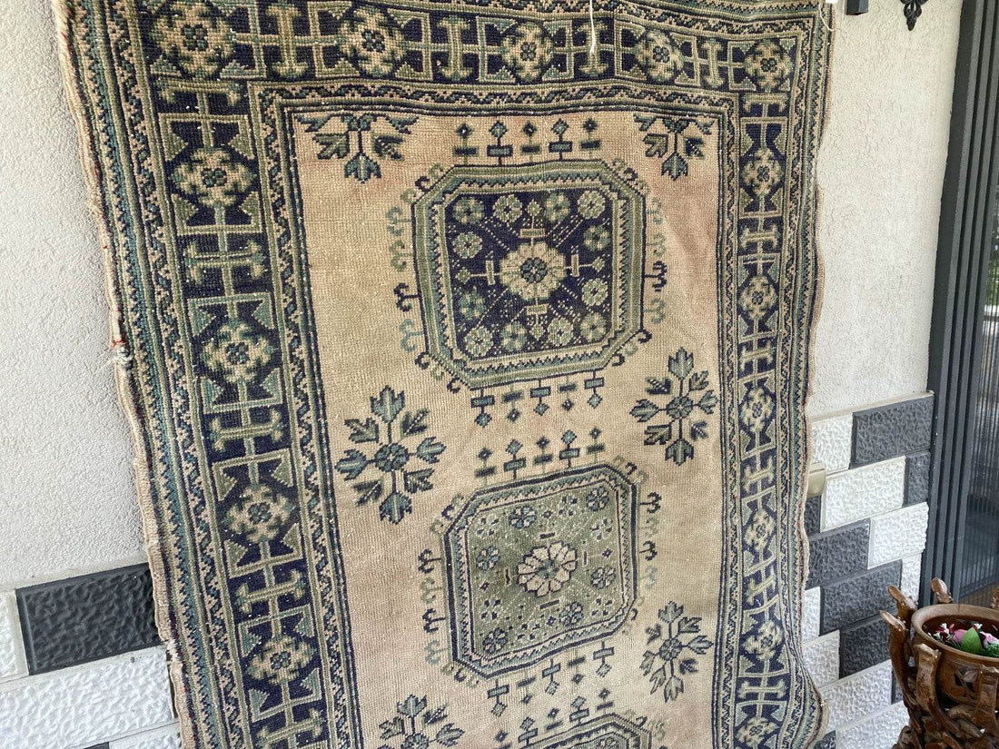 Vintage Turkish Oushak Runner | 4.33 x 9.18 ft | Hand-Knotted Wool Farmhouse Rug