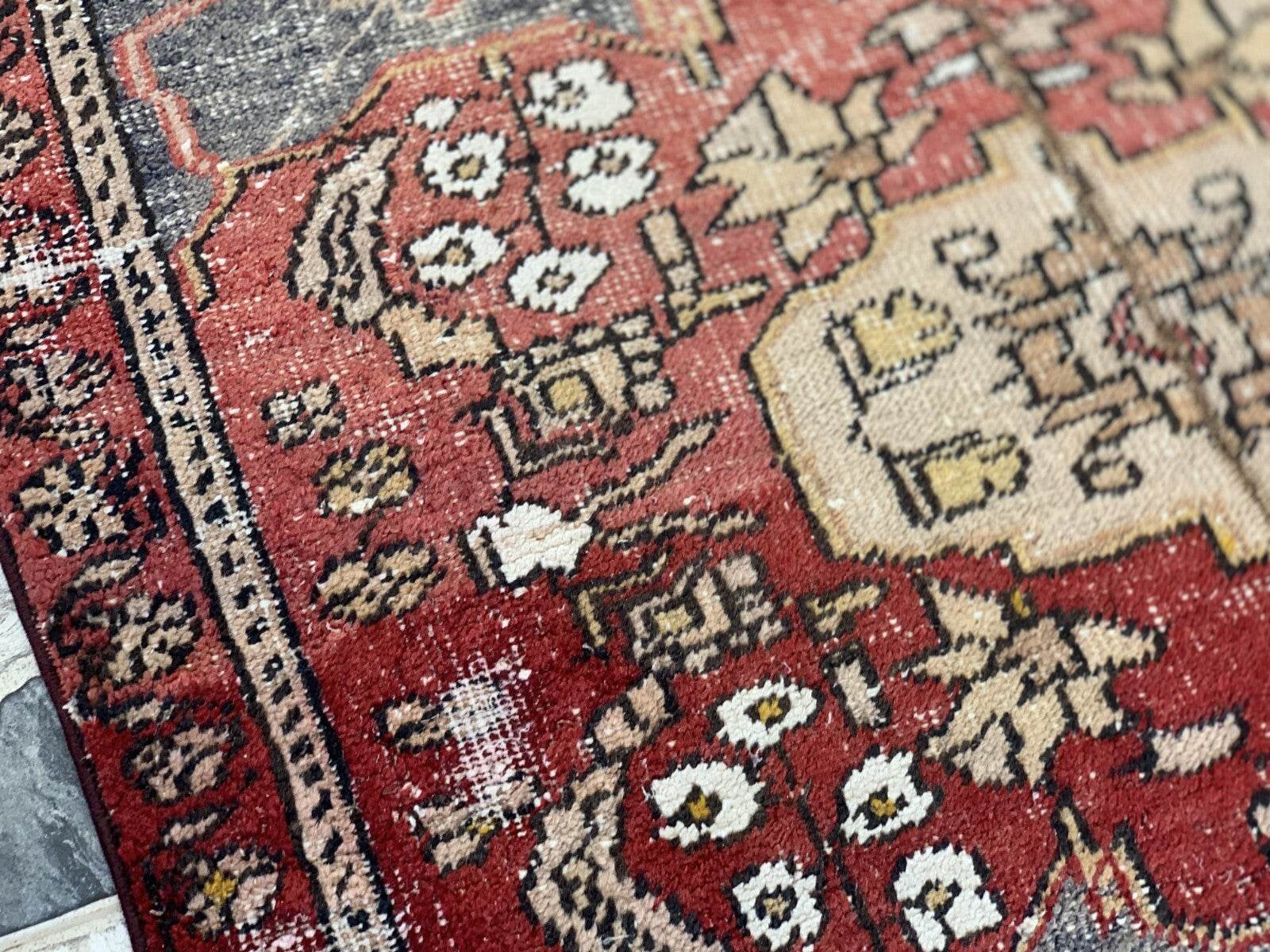 Vintage Armenian Tribal Rug | 3x6 ft | Antique Kurdish Wool Handmade Area Rug