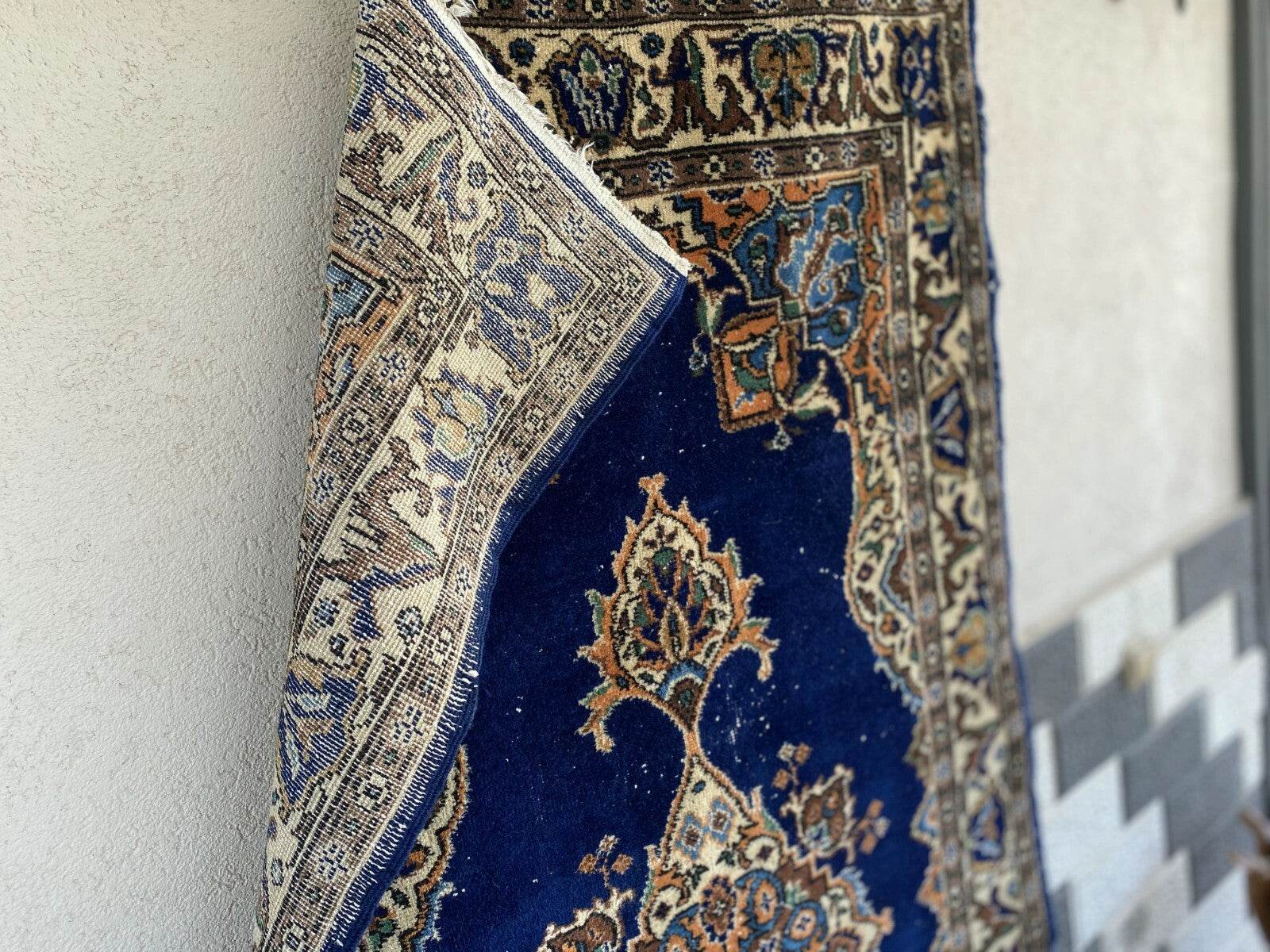 Vintage Turkish Oushak Rug, 4 x 7 ft Handmade Wool Antique Tribal Area Wool Rug