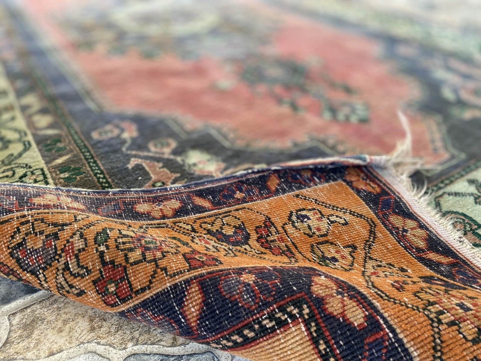 Vintage Turkish Oushak Rug | Anatolian Antique Tribal Hand-Knotted Wool 1960s