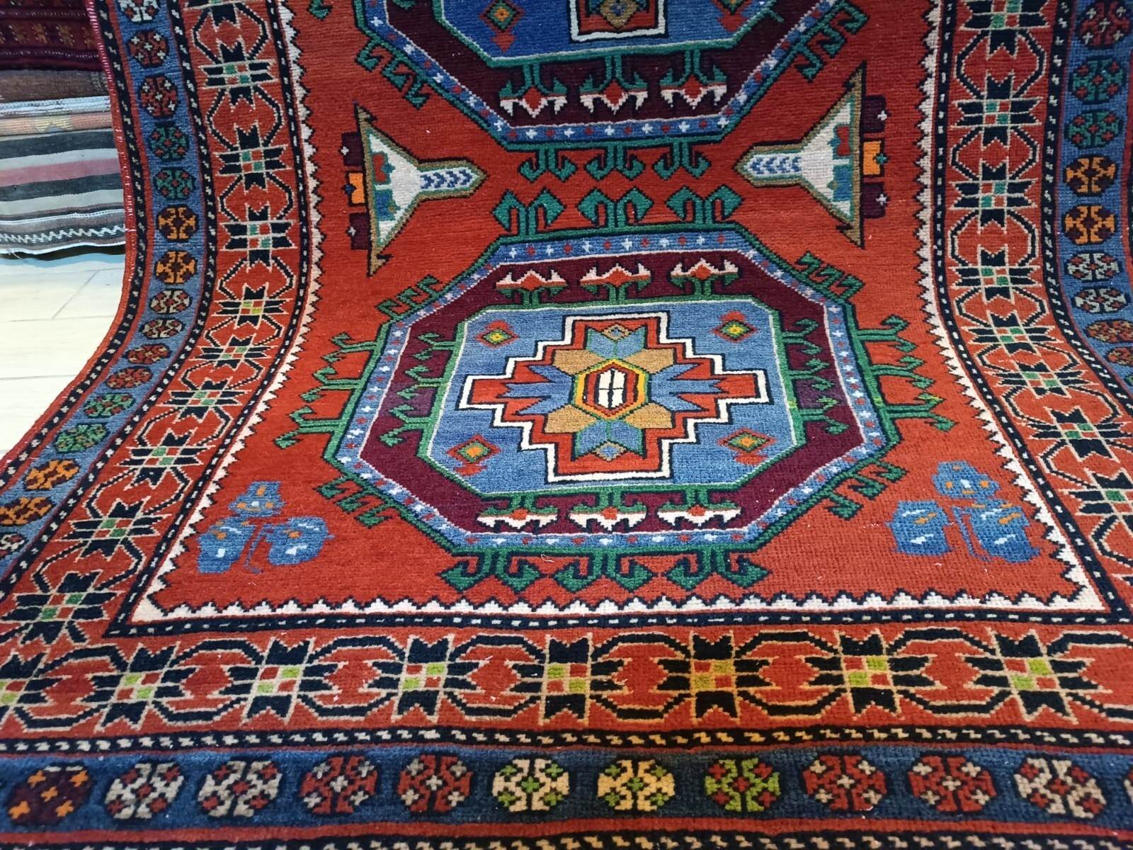 Vintage Caucasian Rug | 4.43 x 7.74 ft | Tribal Handmade Wool Farmhouse Carpet