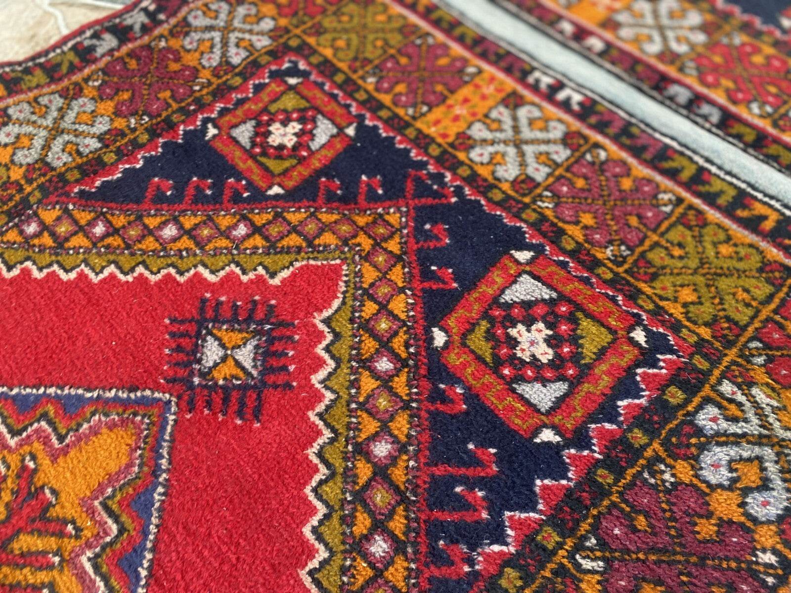 Vintage Turkish Oushak Rug | 3.3x10.8 | Wool Antique Tribal Handmade Area Rug |