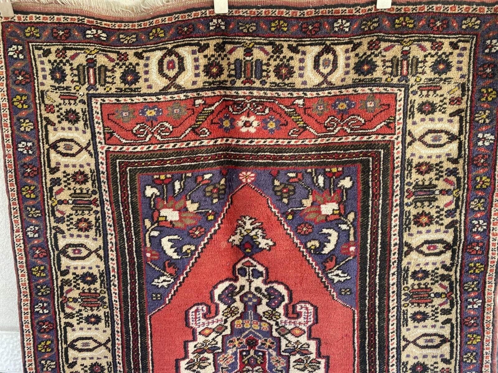 Vintage Turkish Rug | 4.3 x 6.5 ft | Handmade Geometric Anatolian Wool Area Rug