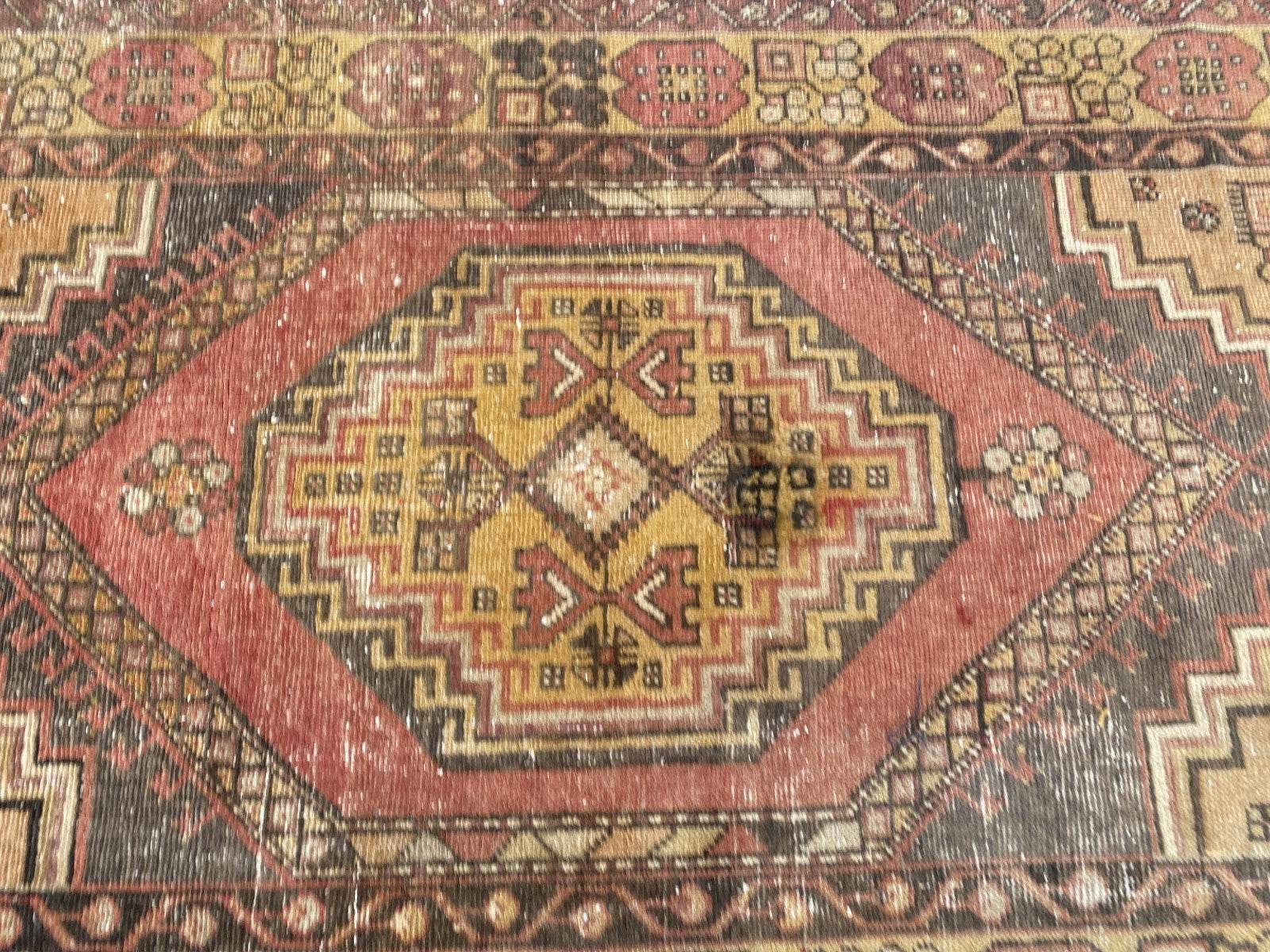 Handmade Turkish Vintage Rug | 1970s Tribal Wool Farmhouse Antique Area Carpet