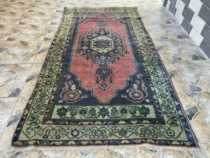 Vintage Turkish Oushak Rug | Anatolian Antique Tribal Hand-Knotted Wool 1960s