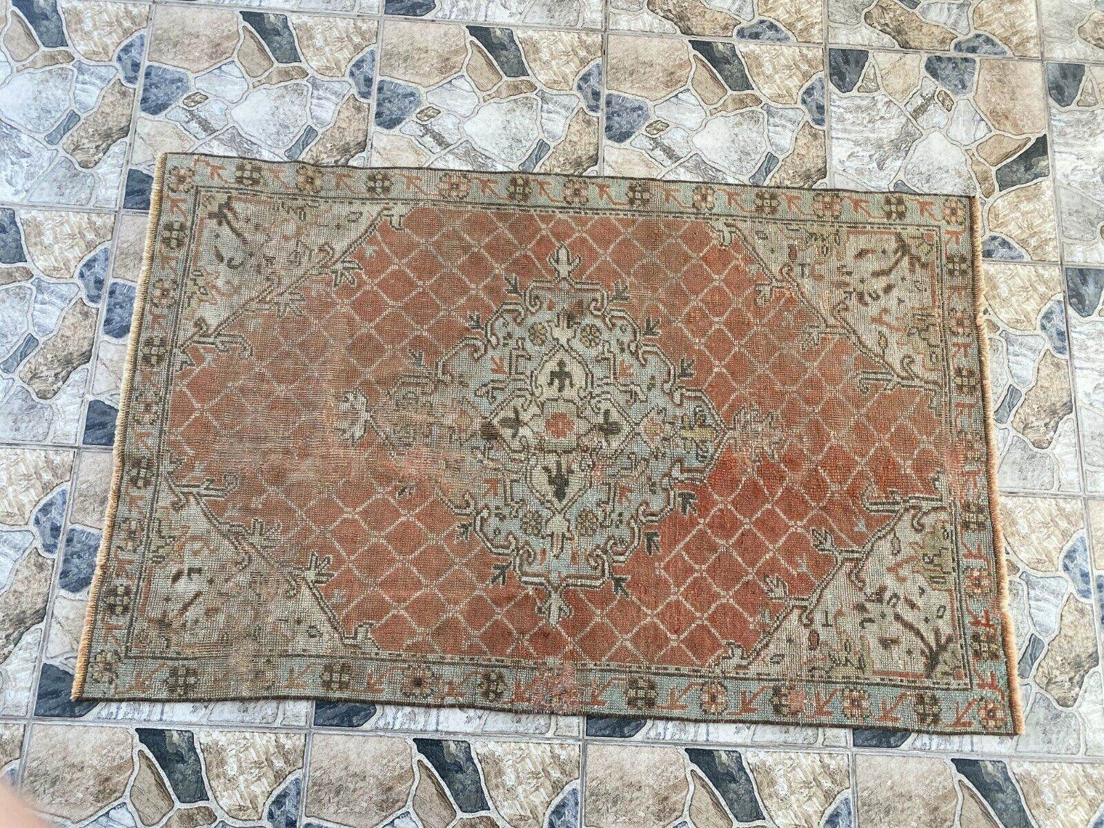 Vintage Turkish Oushak Rug | Anatolian Antique Brown Hand-Knotted Wool Area Rug