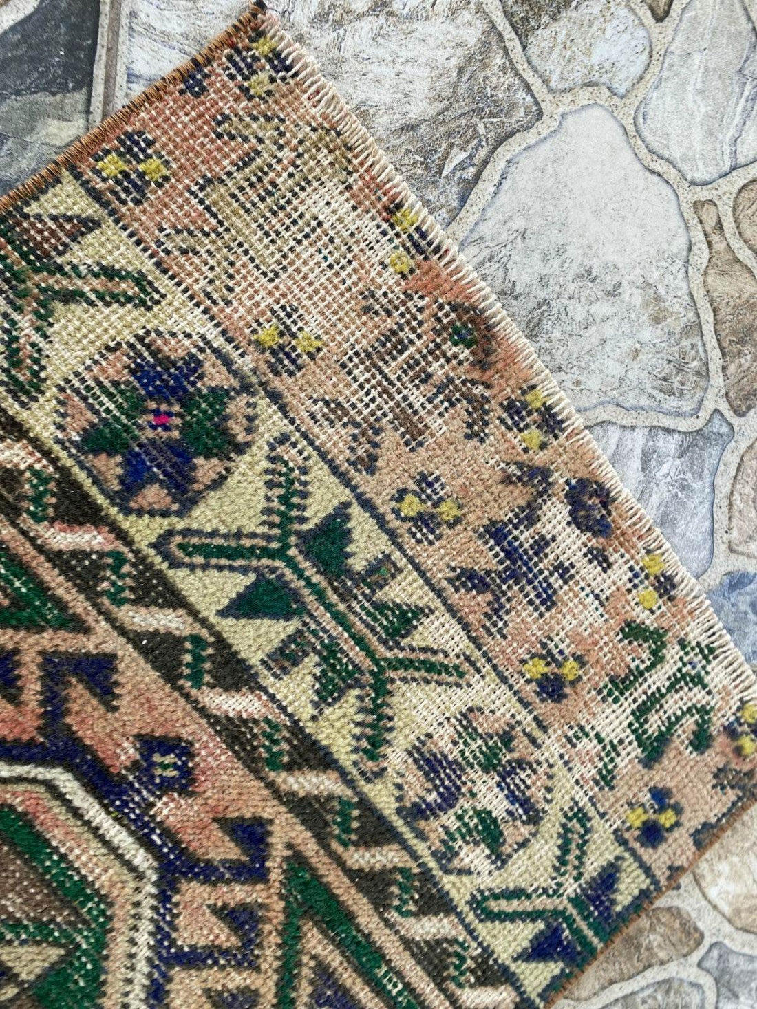 Vintage Turkish Tribal Rug | 1.4 x 4.3 ft | Handmade Wool Anatolian Runner Rug