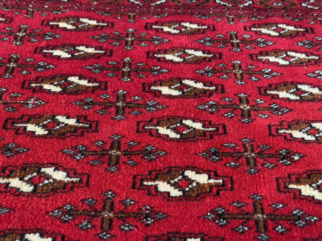 Vintage Afghan Rug - Wool Handmade Bohemian Distressed Farmhouse Small Rug 2x3