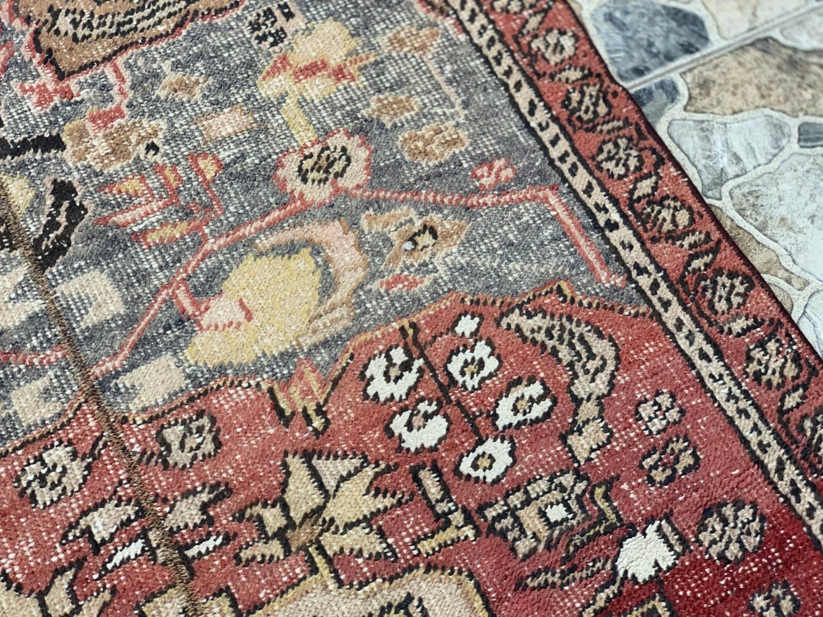 Vintage Armenian Tribal Rug | 3x6 ft | Antique Kurdish Wool Handmade Area Rug