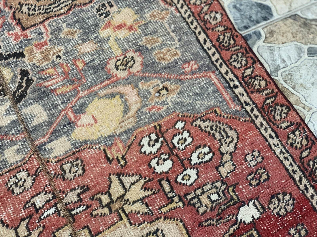 Vintage Armenian Tribal Rug | 3x6 ft | Antique Kurdish Wool Handmade Area Rug