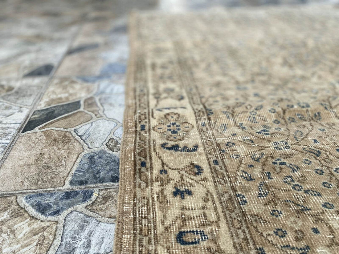 Vintage Turkish Rug | Anatolian Antique Wool Farmhouse Handmade Carpet 3.7x6.6ft