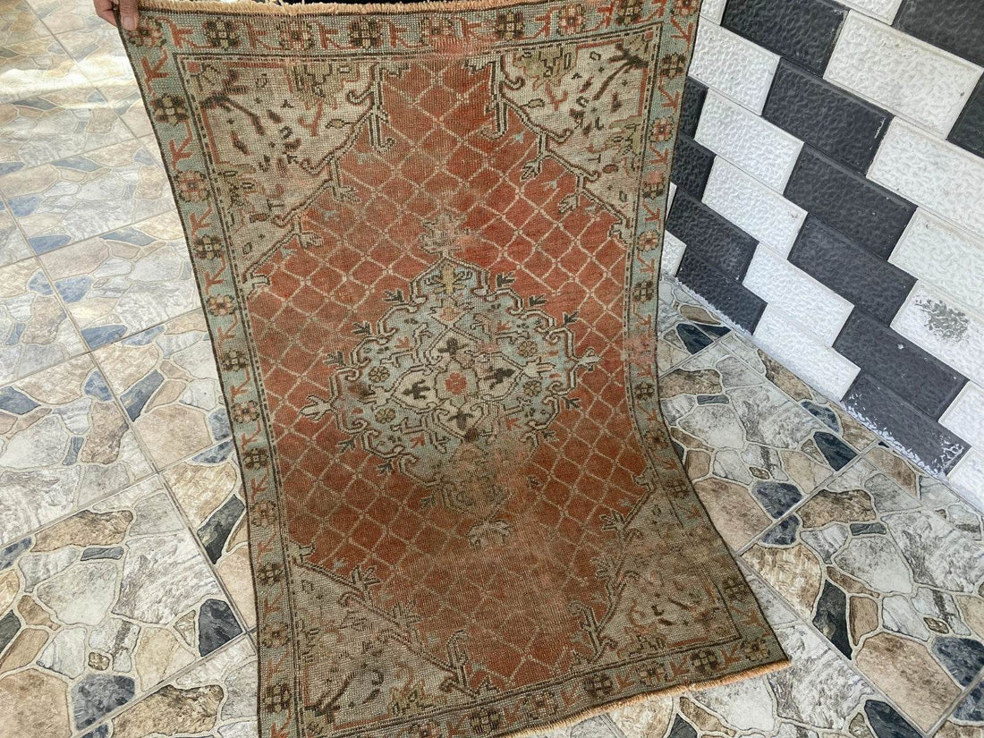 Vintage Turkish Oushak Rug | Anatolian Antique Brown Hand-Knotted Wool Area Rug