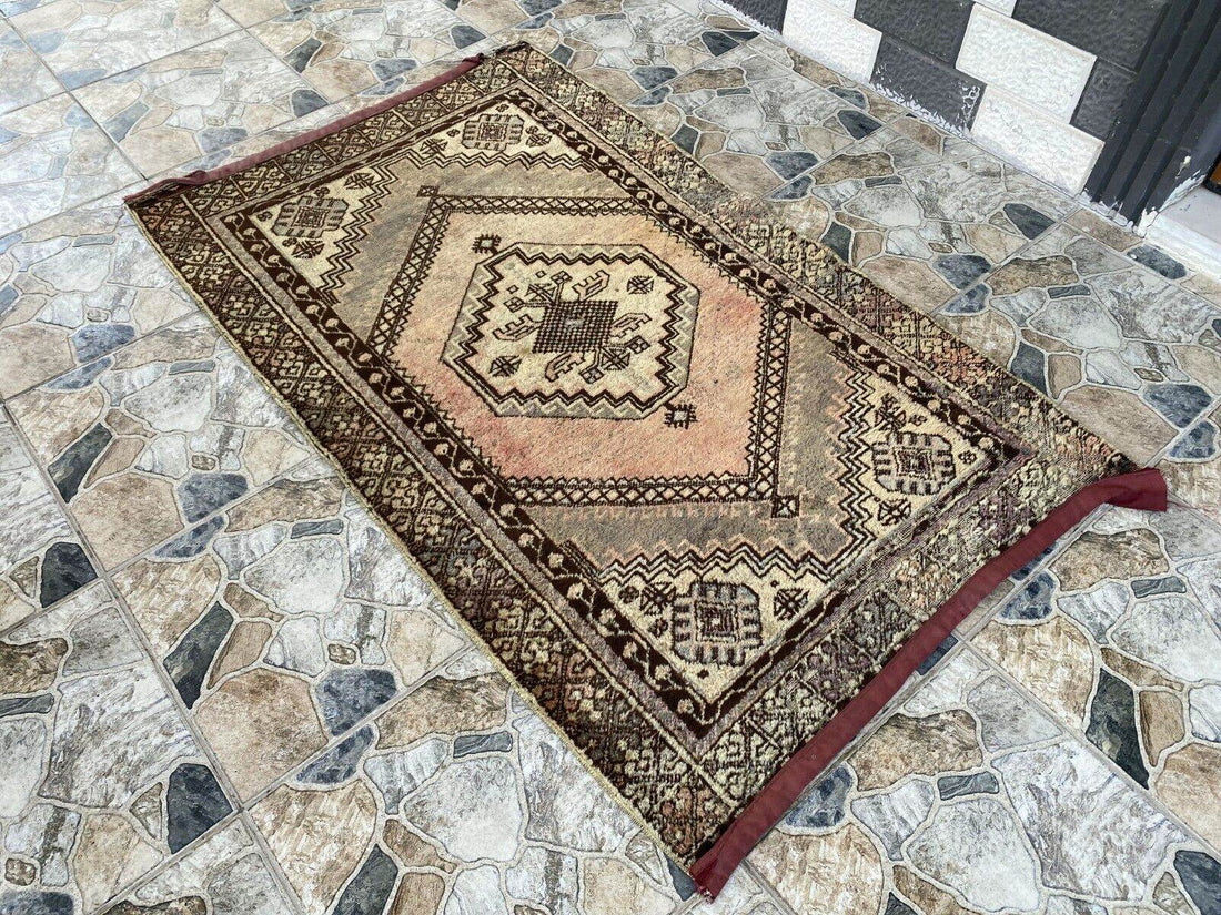 Vintage Turkish Oushak Rug | Anatolian Antique Tribal Hand-Knotted Wool Carpet